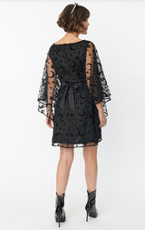 Flocked Moon Print Social Climber Caftan