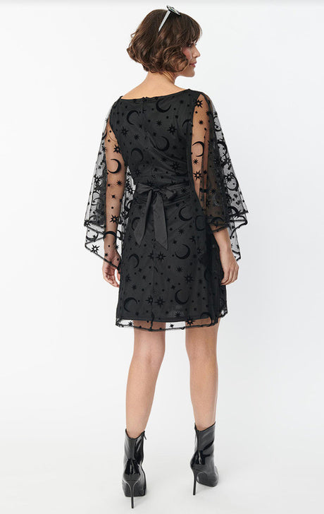 Flocked Moon Print Social Climber Caftan