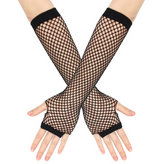 Long Fingerless Fishnet Gloves