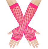 Long Fingerless Fishnet Gloves