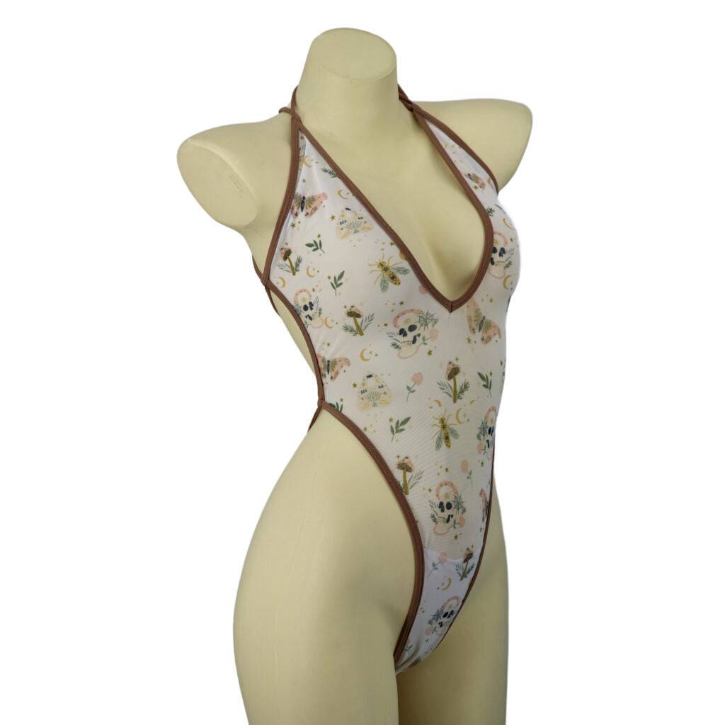 One Piece Skull and Moth Swimsuit