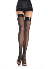 Fishnet Stocking w/ Vinyl Top Black