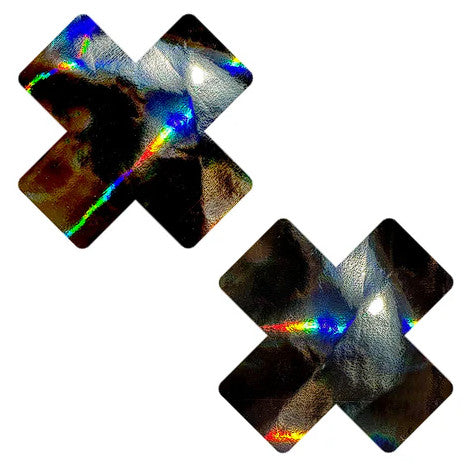 Badass Dom Squad Holographic Black Wet Vinyl X Factor Pasties