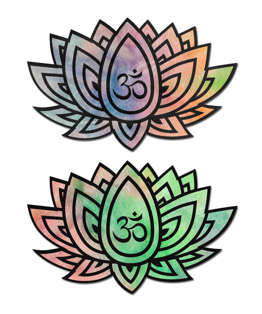 Lotus: J. Valentine® Pastel Tie-Dye Rainbow Lotus Nipple Pasties