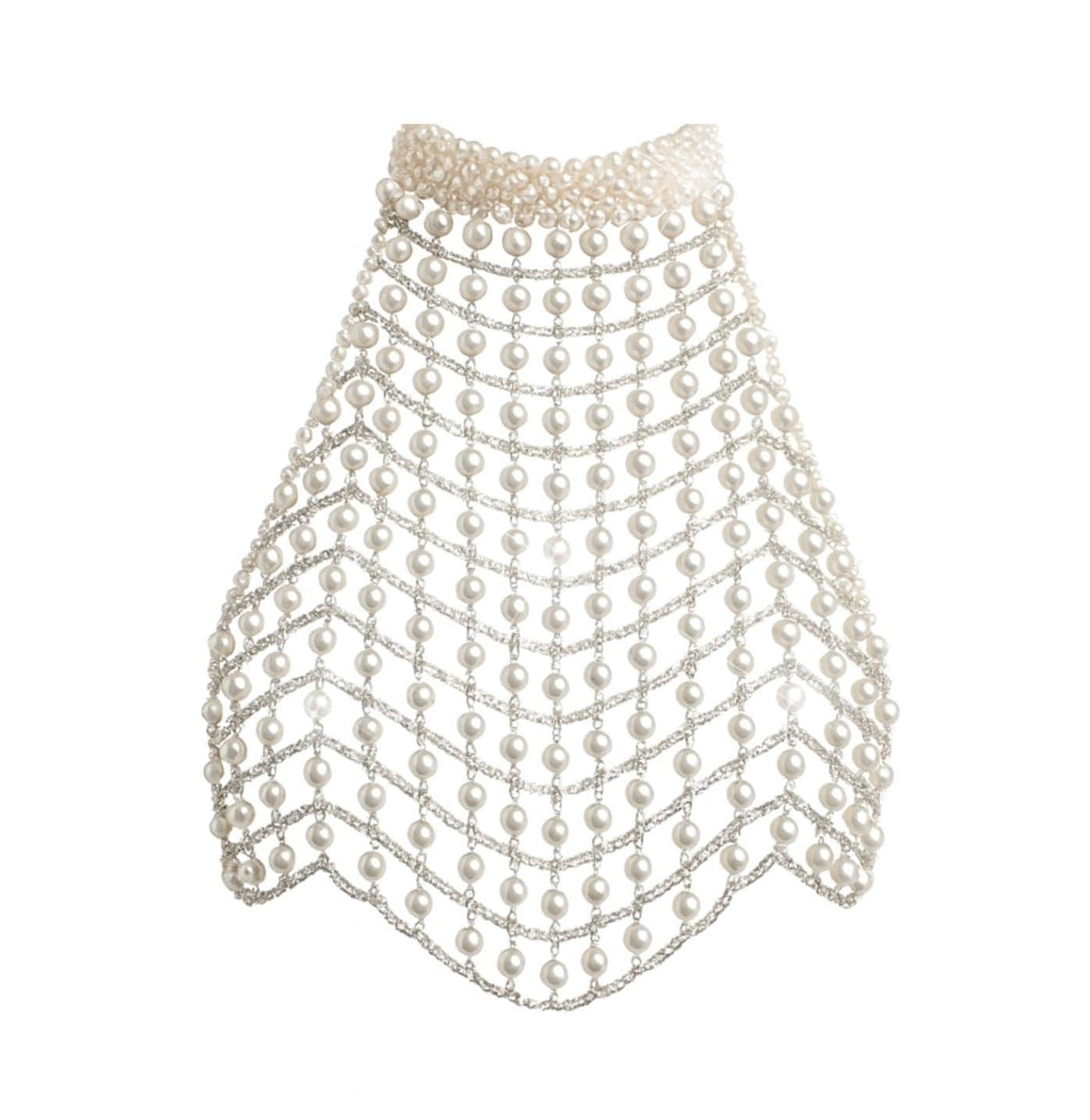 Opalite Pearl White Backless Carnival Crop Top
