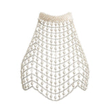 Opalite Pearl White Backless Carnival Crop Top