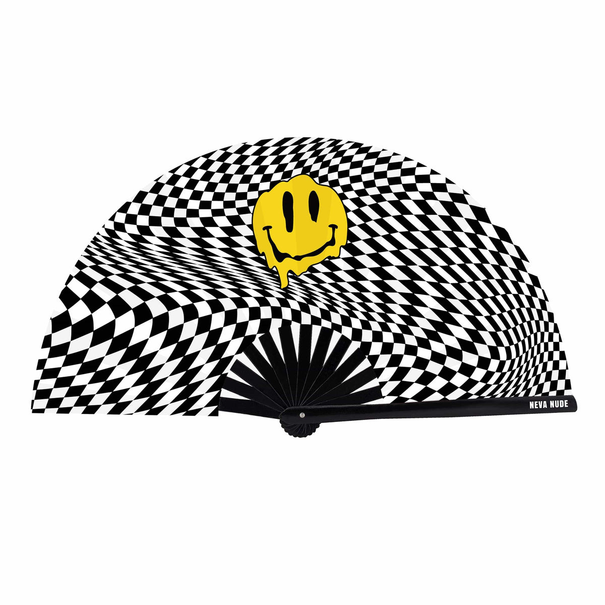 Trippy Checkers Melty Face Blacklight Reactive Folding Fan – The Life ...