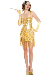 Dazzling Babe Gold Flapper Dress