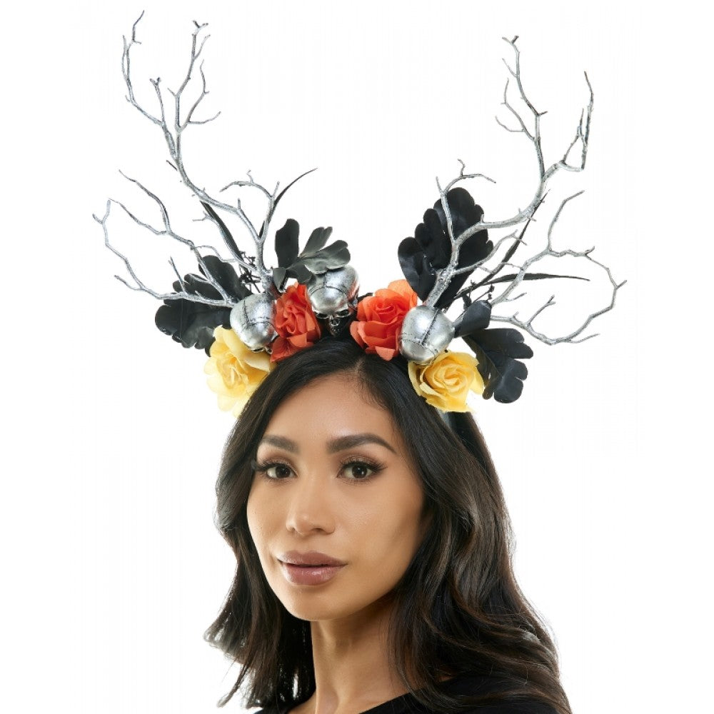 Silver Goth Skull Headband