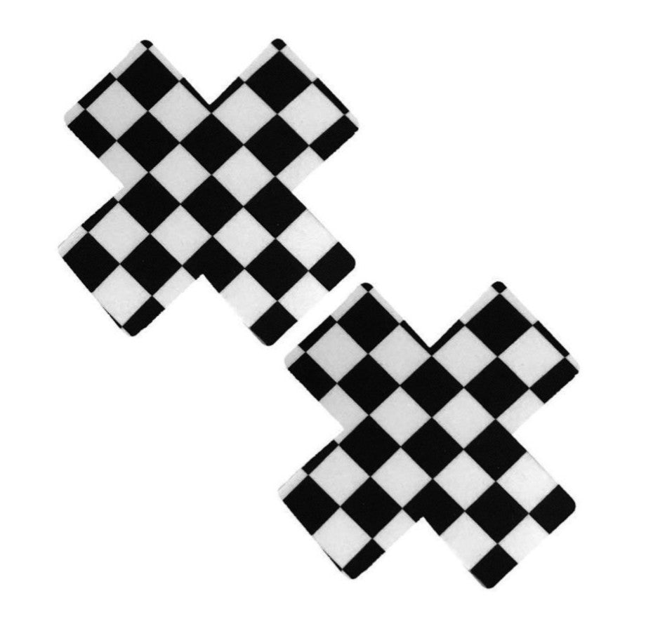Checkered Black and white X Nipztix Nipple Cover Pasties