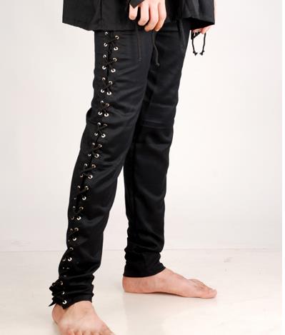 #82 Black Lace Up Pirate Pants LG RENTAL