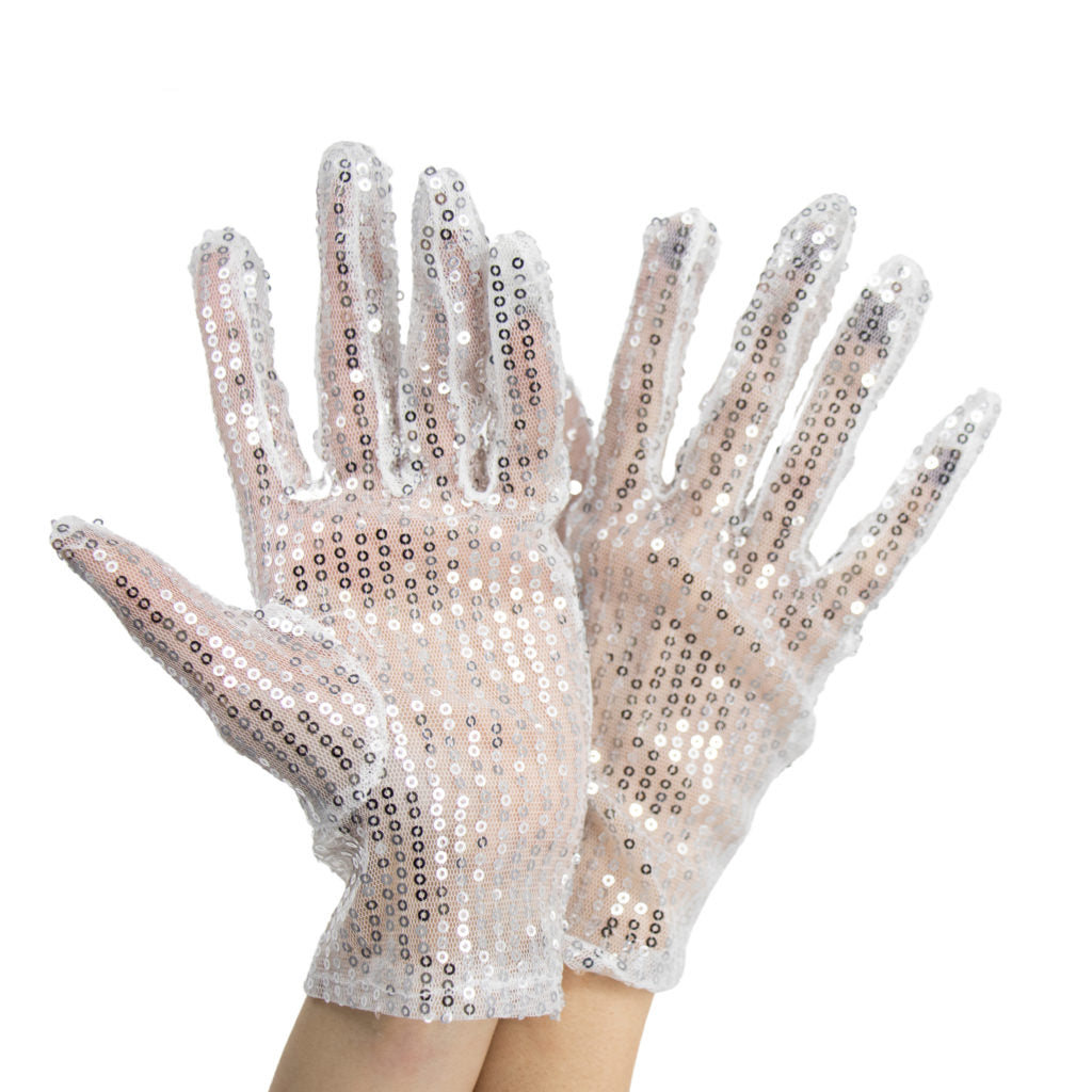 Silver Sequined Glove