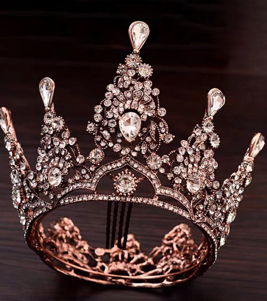 Metal Jeweled Antique Crown