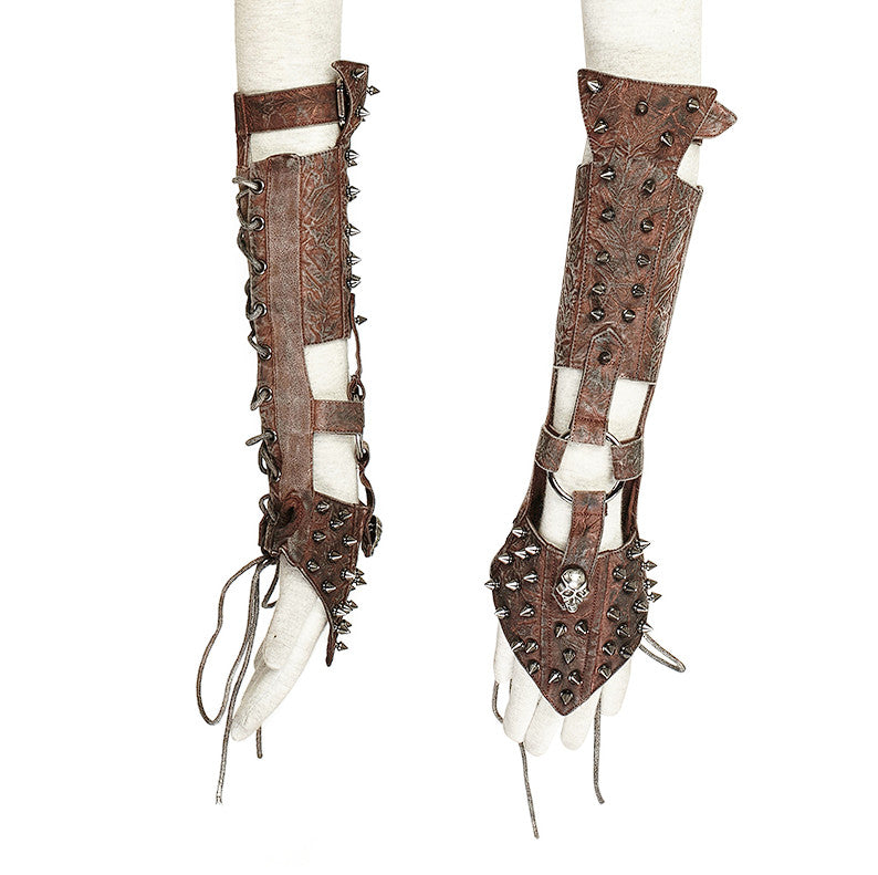 Handsome Cross Spike Steampunk Gloves