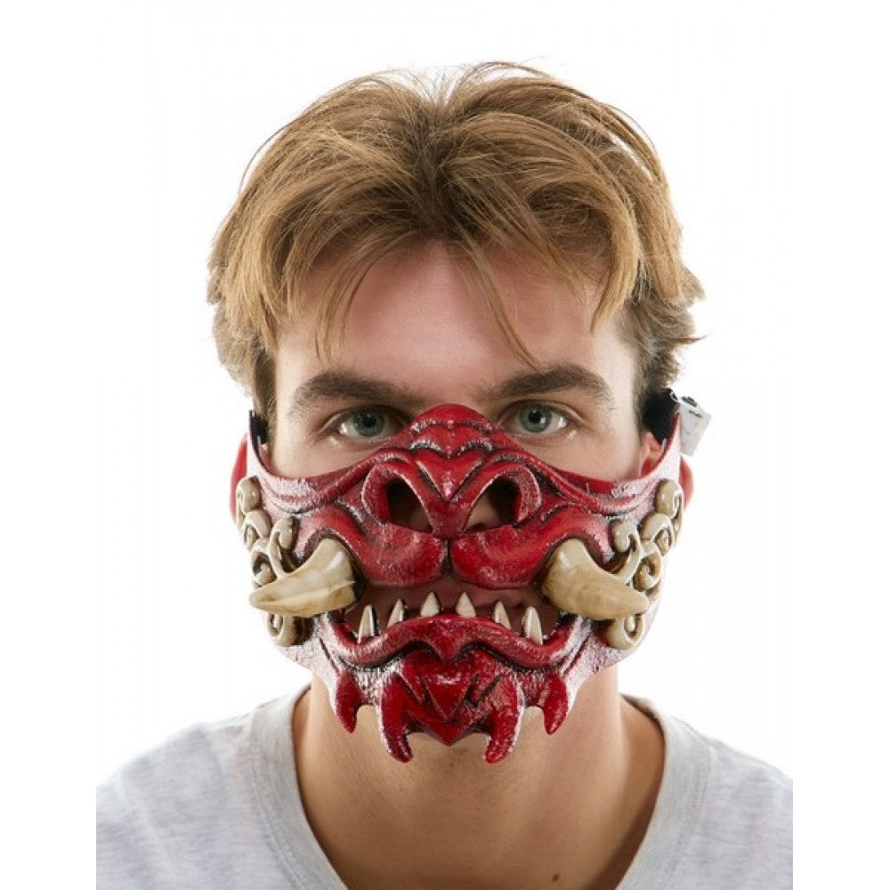 Red Light Up Oni Mask