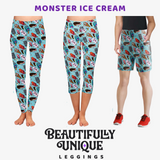 Monster Ice Cream Capris, Leggings & Biker Shorts (Exclusive) - High-quality Handcrafted Vibrant Leggings