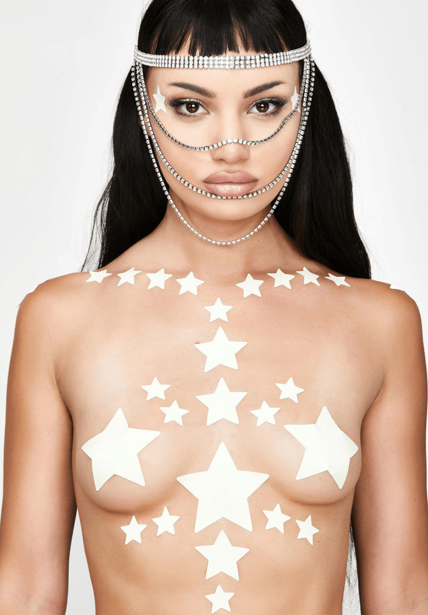 Glow In The Dark Starry Nights Nipple Sticker Crop Top