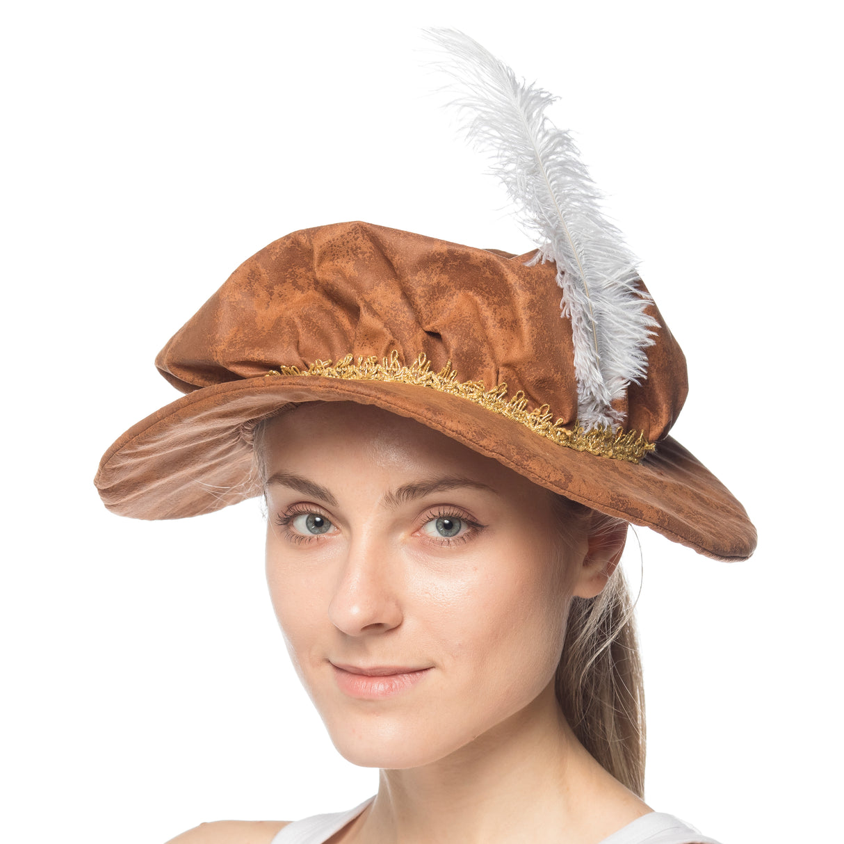 Mob (Renaissance) Cap with Feather