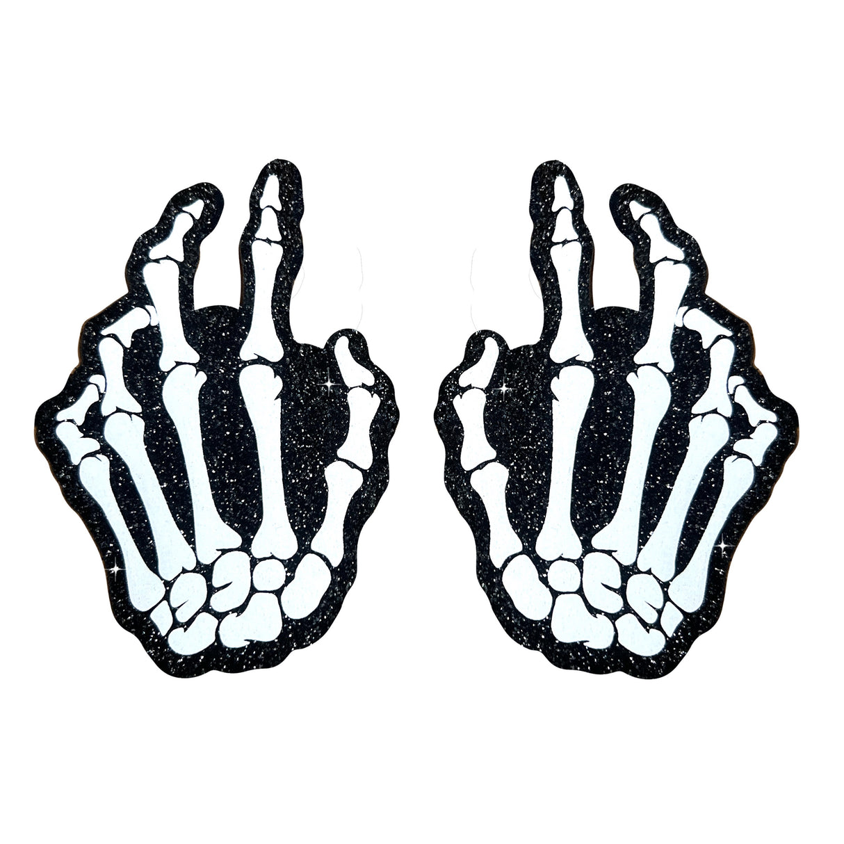 J Skellington Black Glitter Pasties