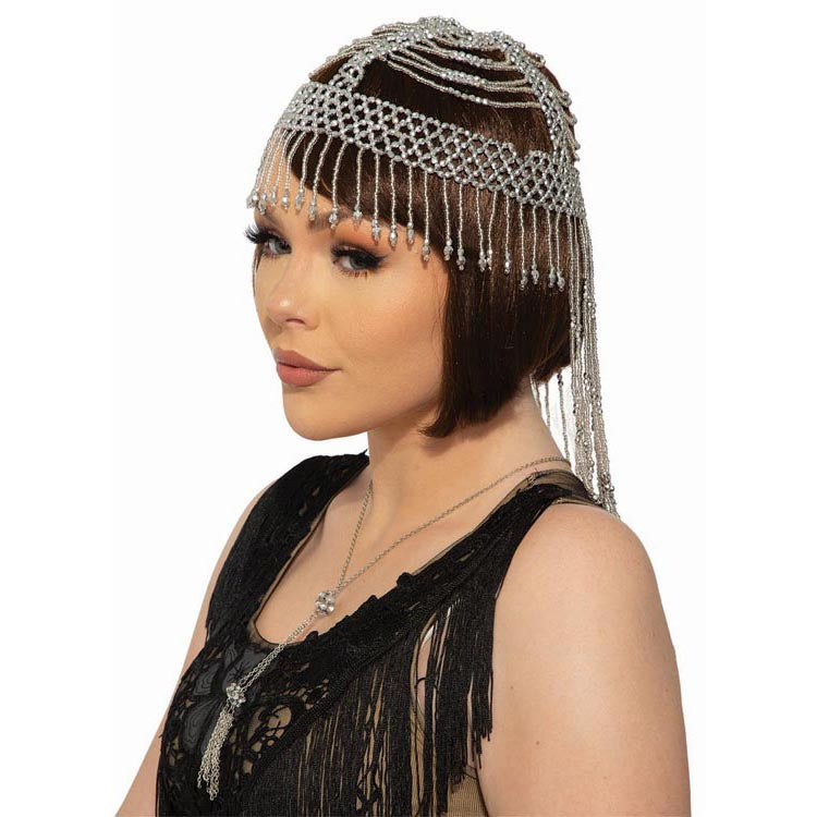 Silver Beaded Headpiece