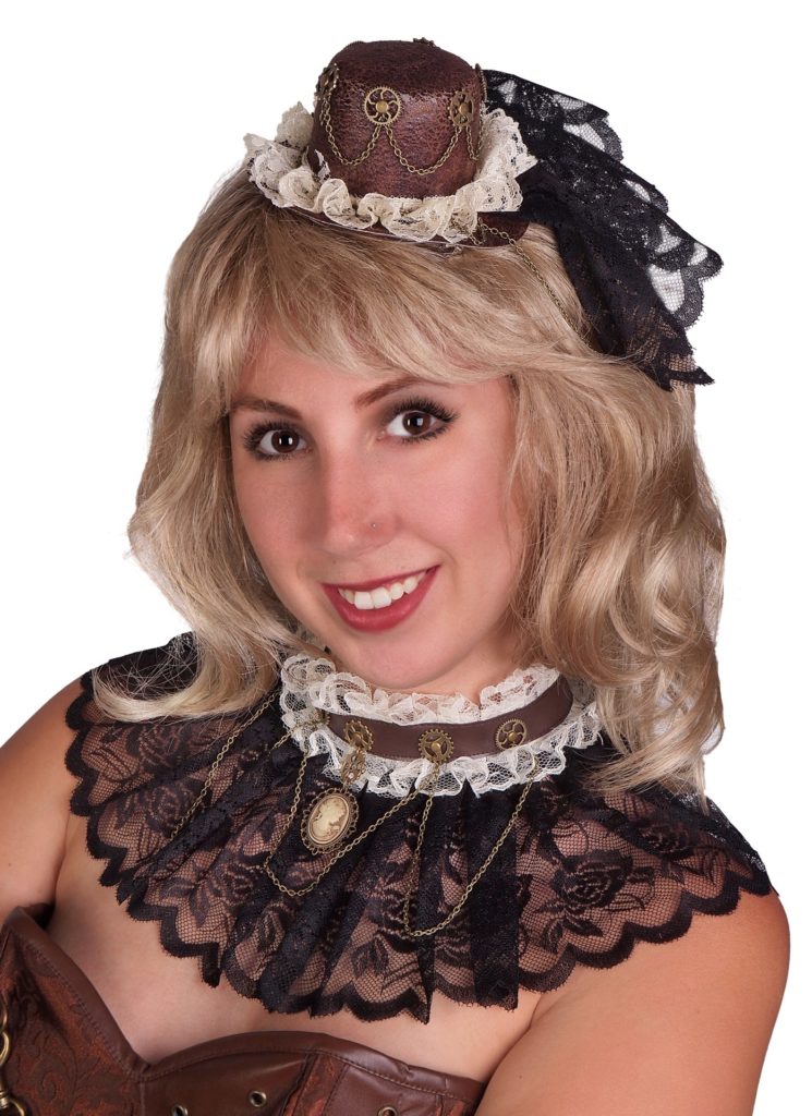 Brown Steampunk Mini Hat with Veil
