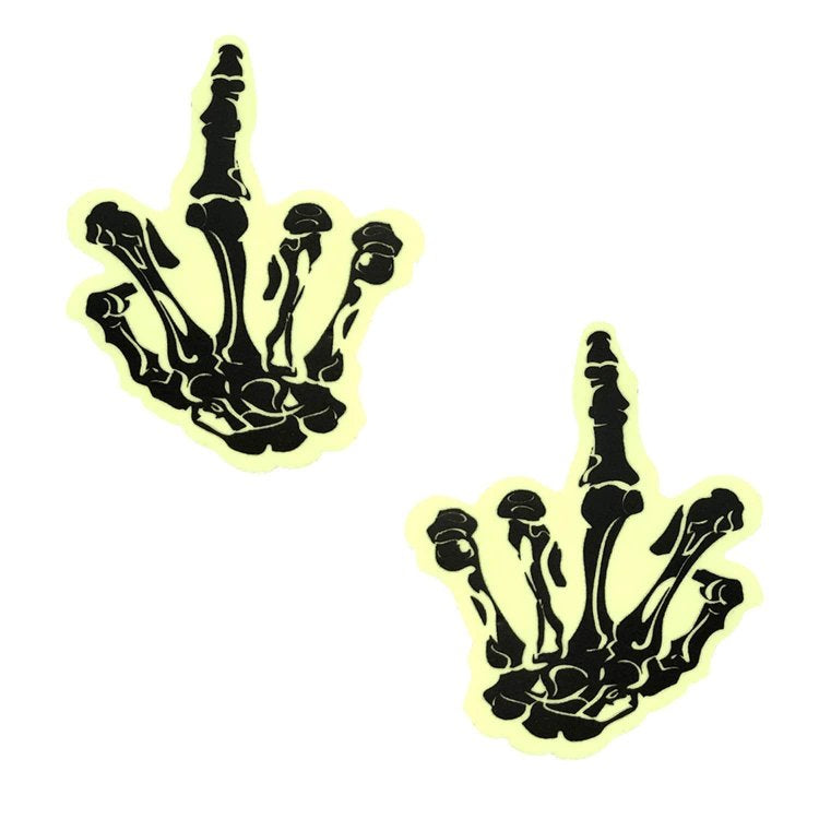 Fck You Glow In The Dark Skeleton Hand Pasties