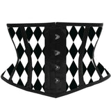 Lavish Black & White Diamond Waist Cincher Corset
