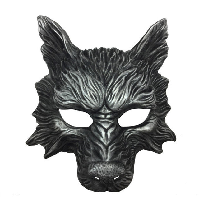 Wolf mask on a white background