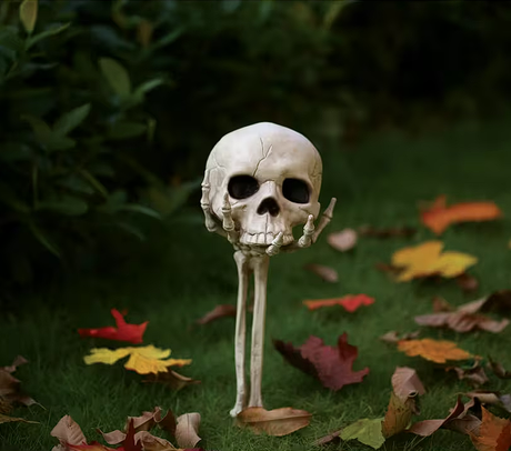 6"x14.5" Groundbreaker Skull in Hand Outdoor Decoration