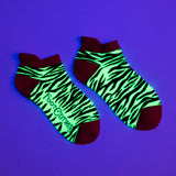 Neon Tiger Stripe Ankle Socks - UV Reactive