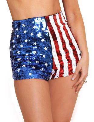 Sequin Shorts w/ Zipper