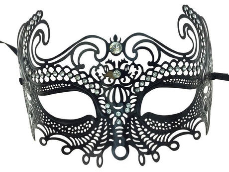 Laser Cut Metal Mask w/ Diamonds