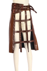 Steampunk Brown Leatherette Hoop Skirt