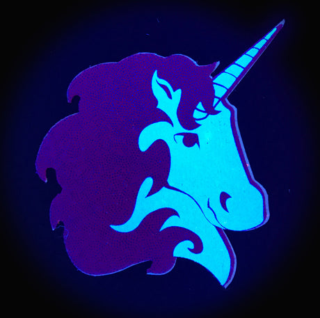 Unicorn: Purple Glitter Unicorn on White Nipple Pasties