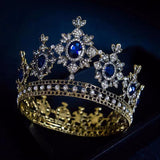 Metal Crown with Blue and Diamond Stones