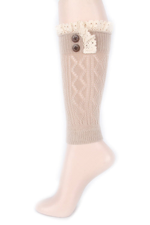 Cream Ruffle Boot Cuff