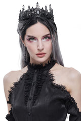 Gothic Queen Black Crystal Crown