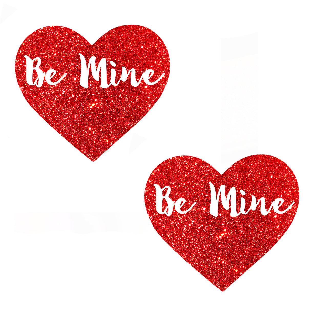 Be Mine Valentine Ravish Me Red Glitter Blacklight I Heart U Pasties